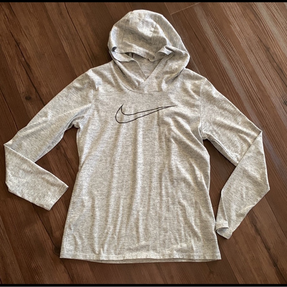 Women’s Nike Heather Gray Dri-FIT Hoodie Small long sleeve top. Small
